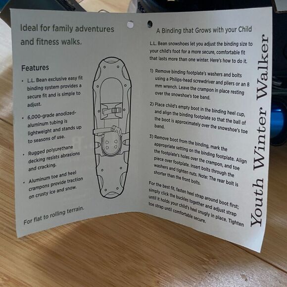 L.L. Bean Blue Youth Winter Walker Snowshoes 17" adjustable NEW - Picture 6 of 8